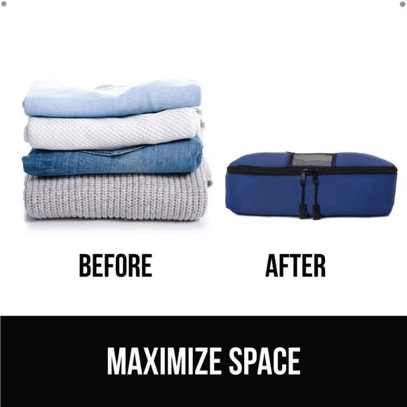 6 Piece Packing Cubes Set, Compression Space Saving Organizers Suitcase Luggage - Picture 6 of 6